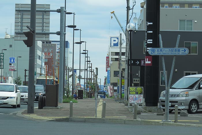 webnews今朝の北見／写真奥が北見駅方向