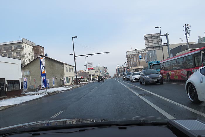 webnews今朝の北見／五差路から北見駅方向