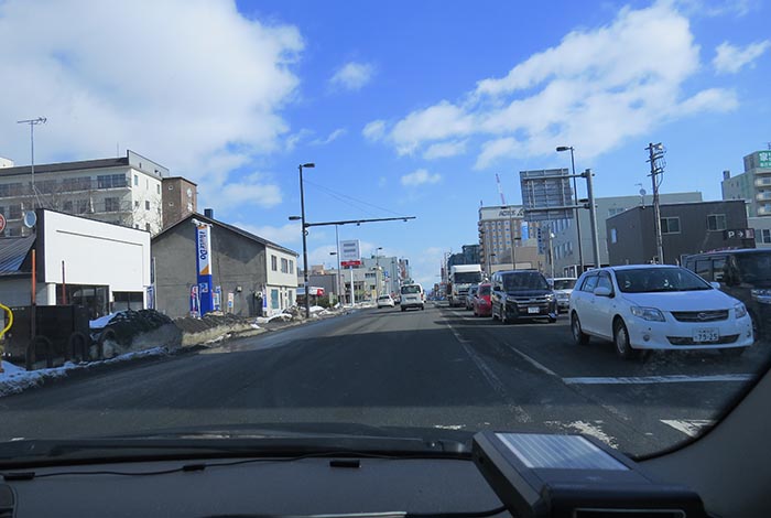 webnews今朝の北見／五差路から北見駅方向