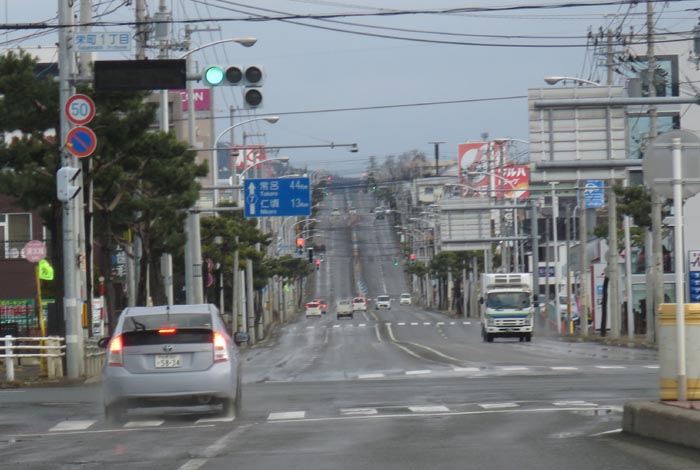 webnews今朝の北見／交差点から奥は常呂方面