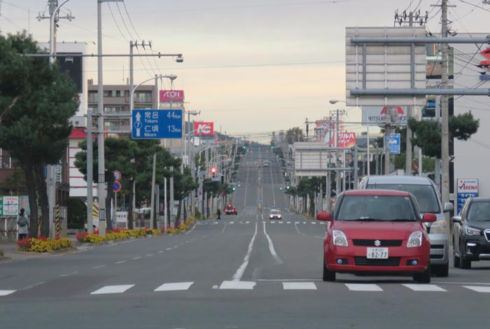 webnews今朝の北見／交差点から奥は常呂方面