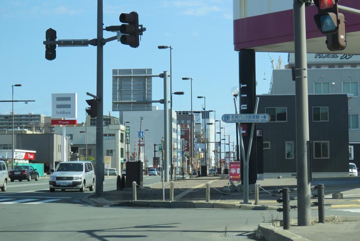 webnews今朝の北見／写真奥が北見駅方向