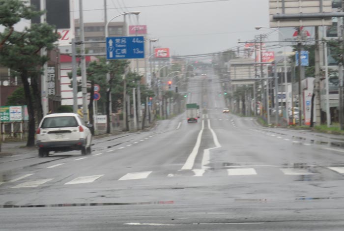 webnews今朝の北見／交差点から奥は常呂方面