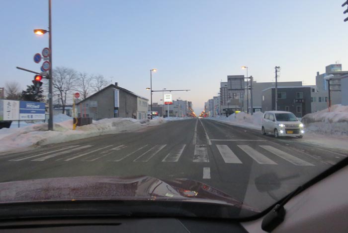 webnews今朝の北見/五差路から北見駅方向