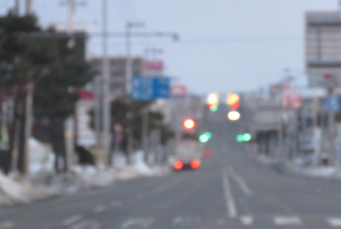 webnews今朝の北見/交差点から奥は常呂方面