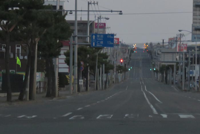 webnews今朝の北見/交差点から奥は常呂方面