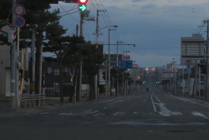 webnews今朝の北見/交差点から奥は常呂方面