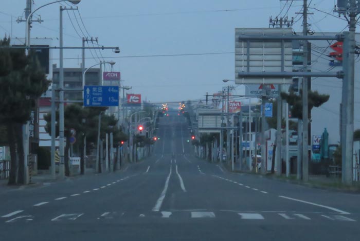 webnews今朝の北見/交差点から奥は常呂方面