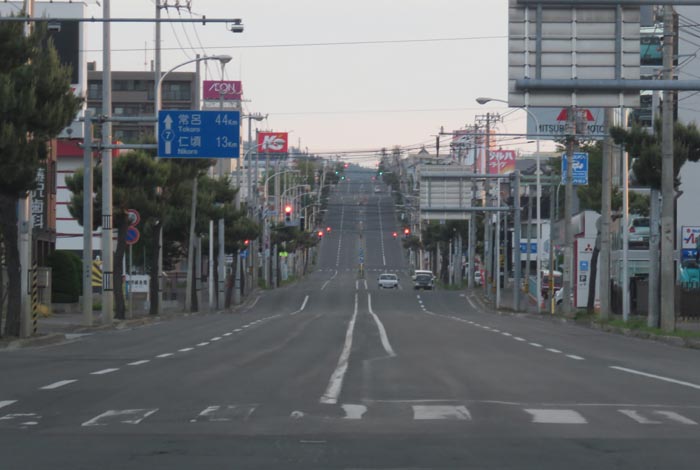 webnews今朝の北見/交差点から奥は常呂方面
