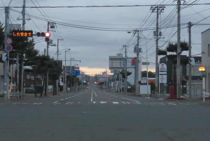 webnews今朝の北見/交差点から奥は常呂方面