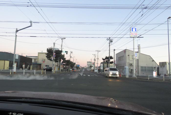 webnews今朝の北見/交差点から奥は常呂方面