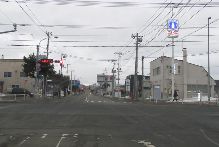 webnews今朝の北見/交差点から奥は常呂方面