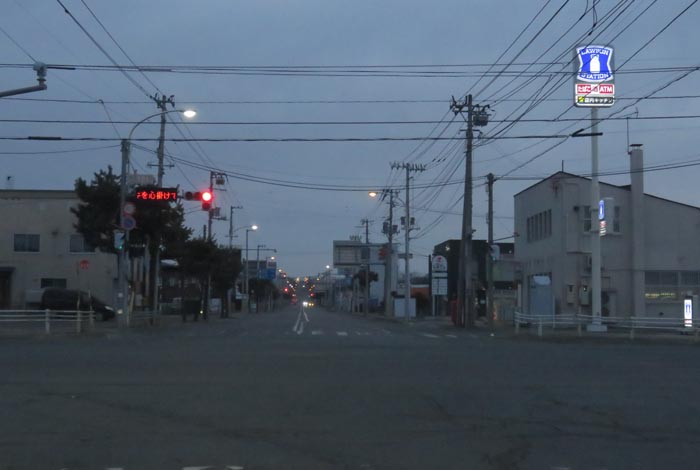 webnews今朝の北見/交差点から奥は常呂方面