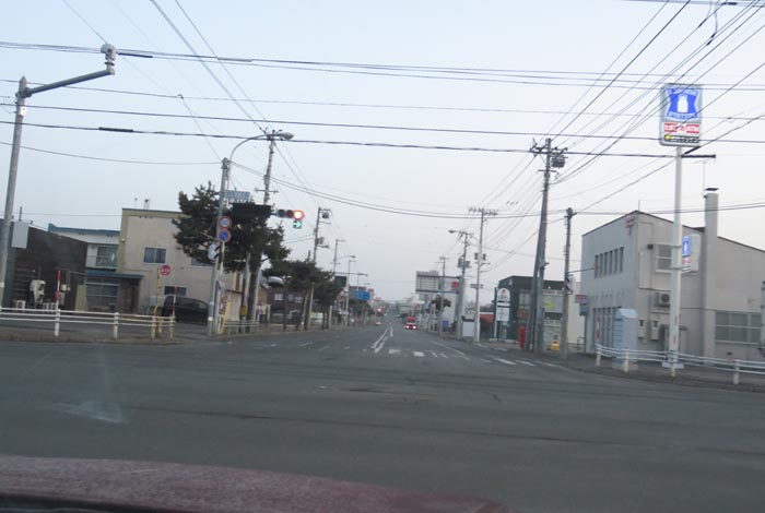 webnews今朝の北見／交差点から奥は常呂方面
