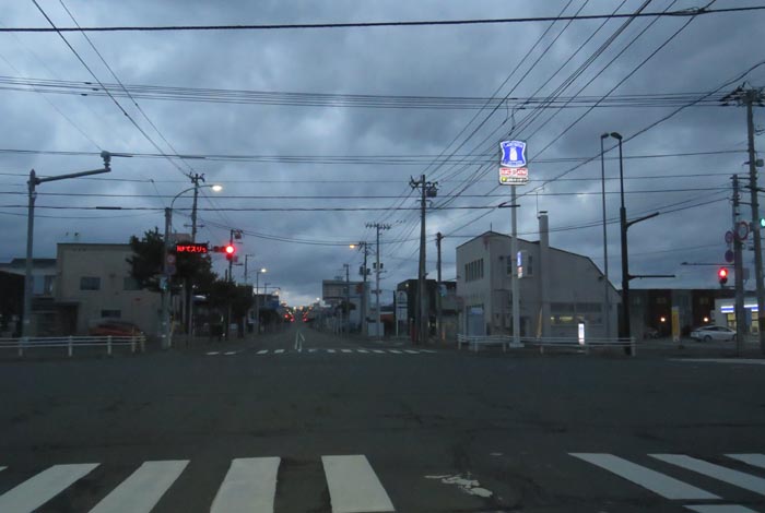 webnews今朝の北見/交差点から奥は常呂方面