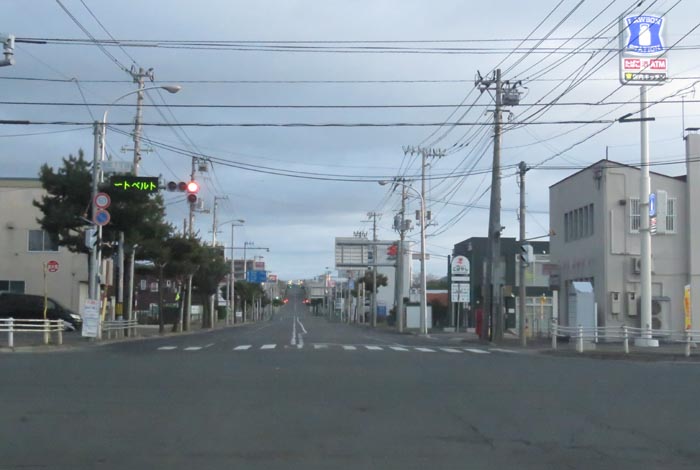 webnews今朝の北見／交差点から奥は常呂方面