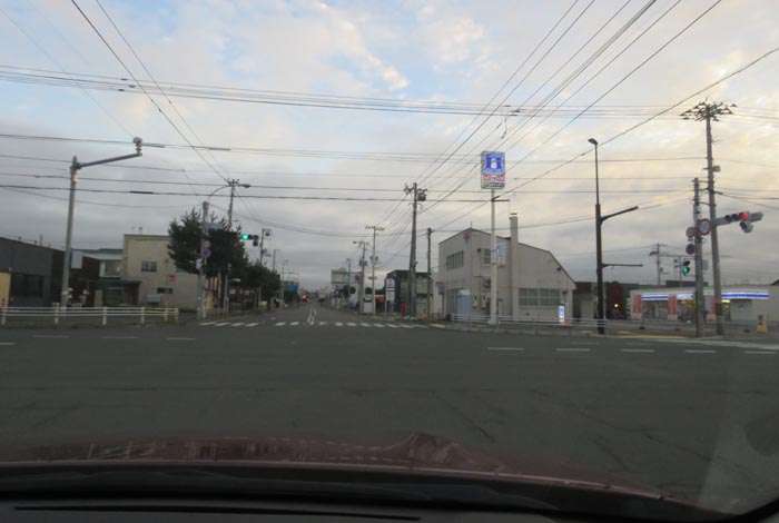 webnews今朝の北見/交差点から奥は常呂方面