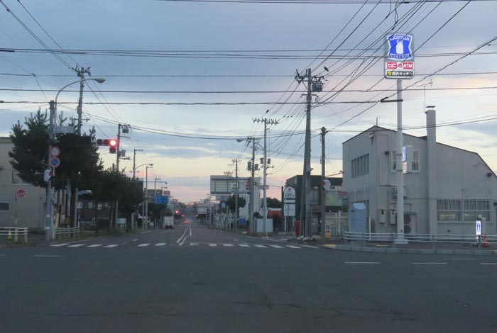 webnews今朝の北見/交差点から奥は常呂方面