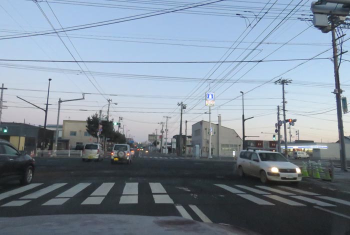 webnews今朝の北見/交差点から奥は常呂方面