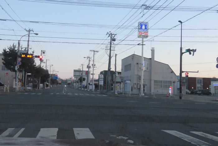 webnews今朝の北見/交差点から奥は常呂方面