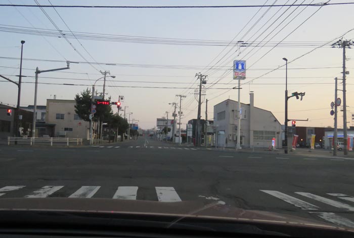 webnews今朝の北見/交差点から奥は常呂方面