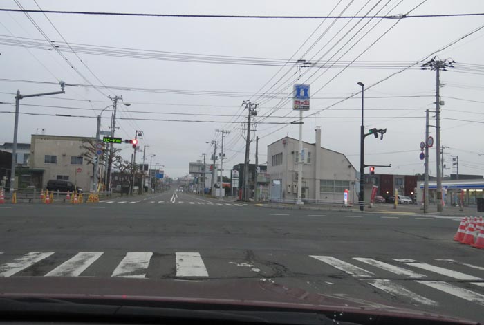 webnews今朝の北見/交差点から奥は常呂方面