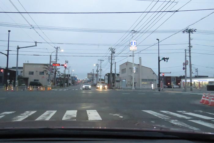 webnews今朝の北見/交差点から奥は常呂方面