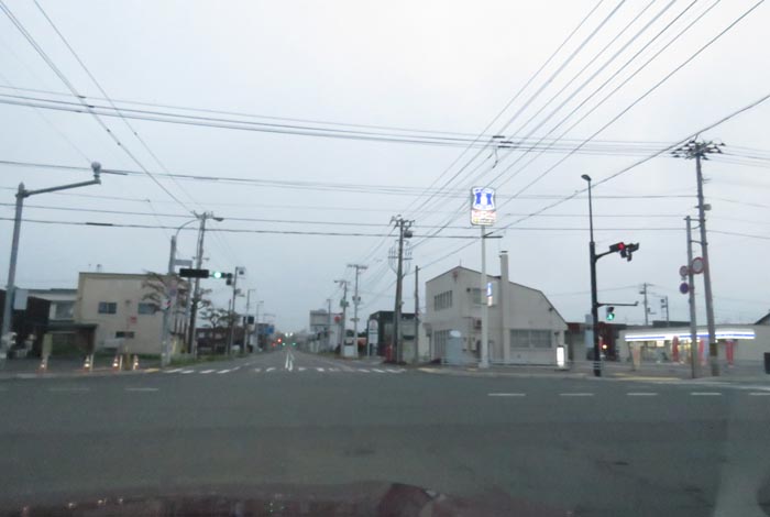 webnews今朝の北見/交差点から奥は常呂方面
