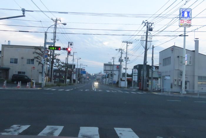 webnews今朝の北見/交差点から奥は常呂方面