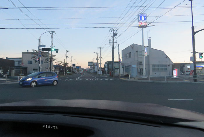 webnews今朝の北見/交差点から奥は常呂方面