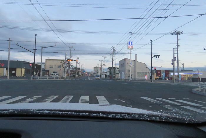 webnews今朝の北見/交差点から奥は常呂方面