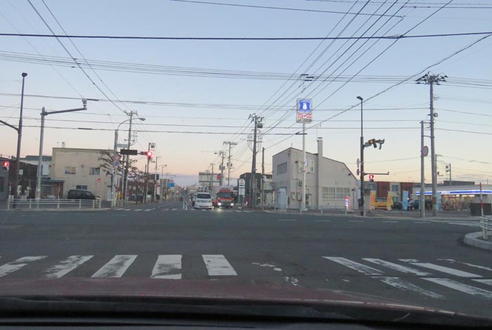 webnews今朝の北見/交差点から奥は常呂方面