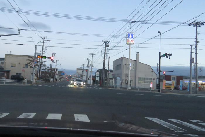 webnews今朝の北見/交差点から奥は常呂方面