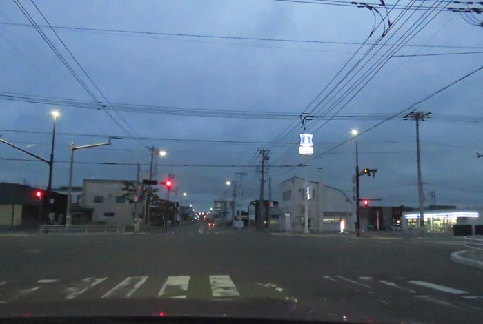 webnews今朝の北見/交差点から奥は常呂方面