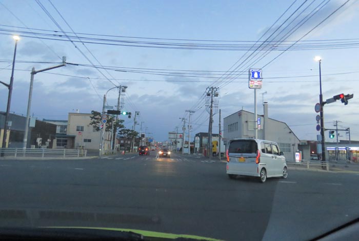 webnews今朝の北見/交差点から奥は常呂方面