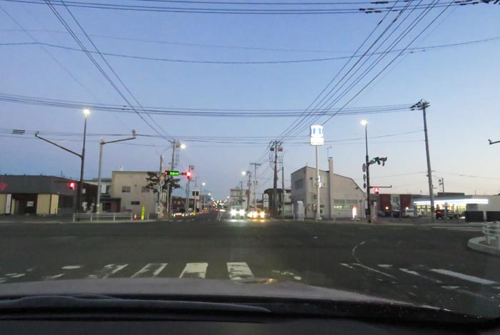 webnews今朝の北見/交差点から奥は常呂方面