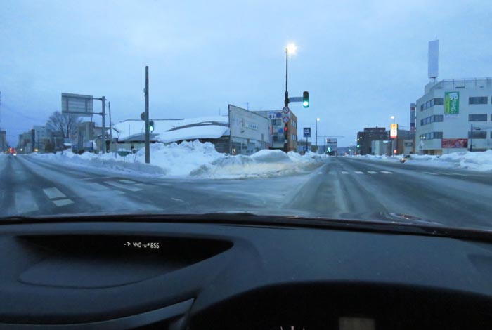 webnews今朝の北見/交差点から北4条通り側のパレスビル方向