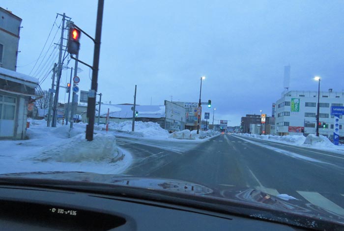 webnews今朝の北見/交差点から北4条通り側のパレスビル方向