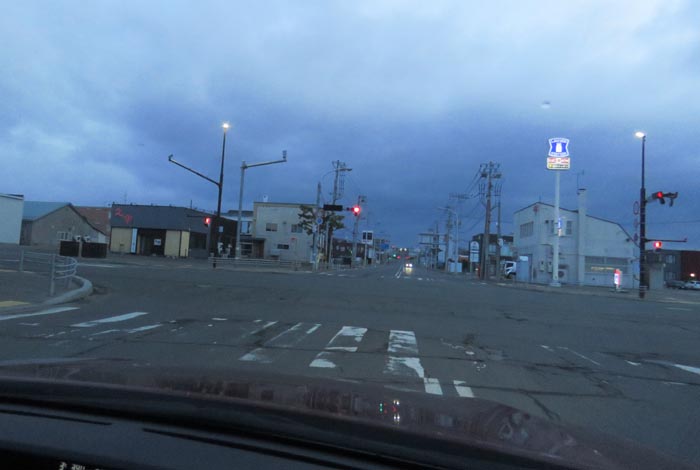 webnews今朝の北見/交差点から奥は常呂方面