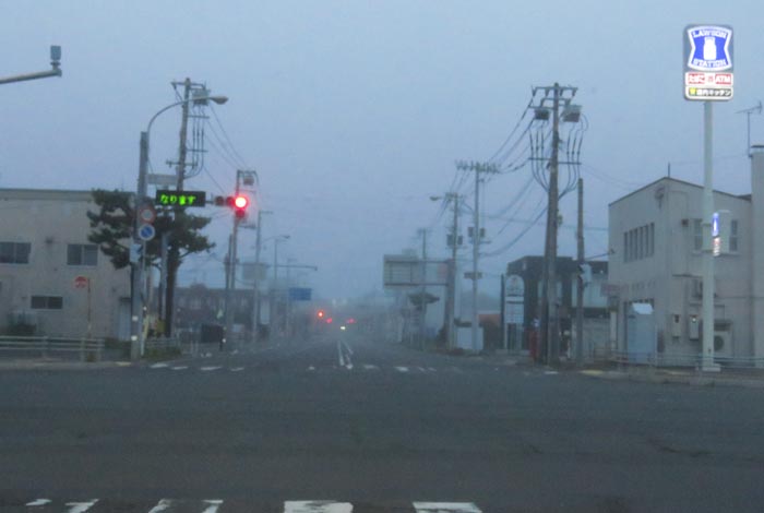 webnews今朝の北見/交差点から奥は常呂方面