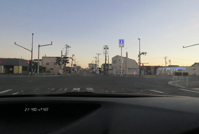 webnews今朝の北見/交差点から奥は常呂方面